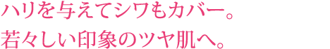ハリを与えてシワもカバー。若々しい印象のツヤ肌へ。