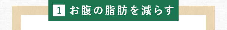 1.お腹の脂肪を減らす