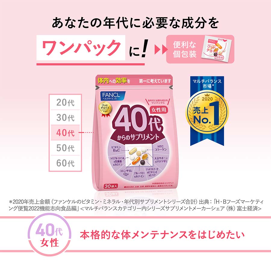 40代からのサプリメント 女性用