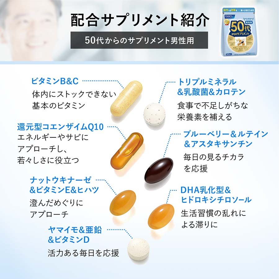 【健康食品・サプリメント】50代からのサプリメント 男性用│ファンケルオンライン