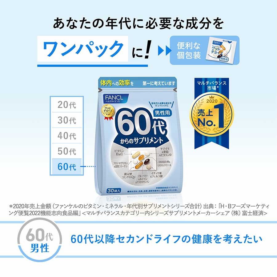 60代からのサプリメント 男性用