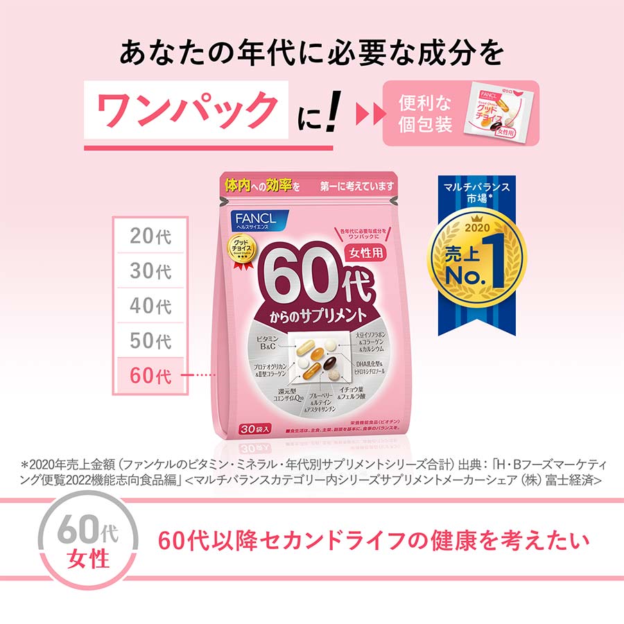 60代からのサプリメント 女性用