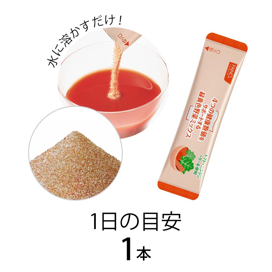 4つの健康数値をサポートする緑黄色野菜ミックス