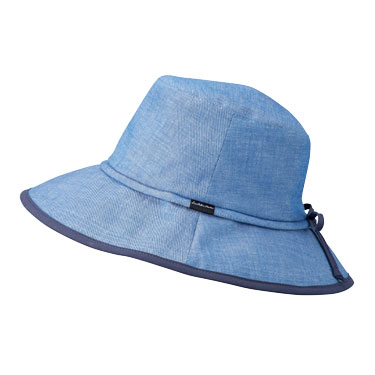 ＜ベル・モード＞リバーシブル帽子（晴雨兼用） ブルー×ネイビー