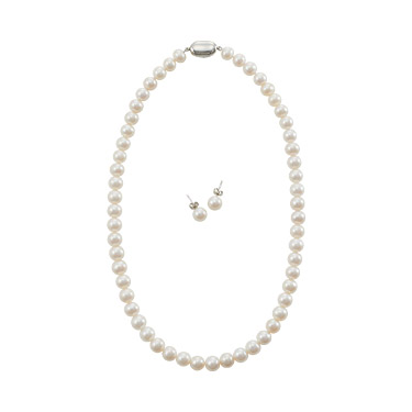 淡水パールフォーマルセット（7.5mm）ネックレス＆ピアスセット 