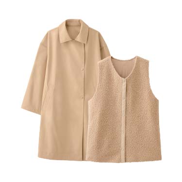 3wayコート＆ベストセット サンドベージュ L-LL