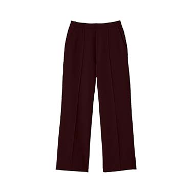 ＜ARIKI＞吸湿発熱ピンタックセミワイドパンツ ボルドー L