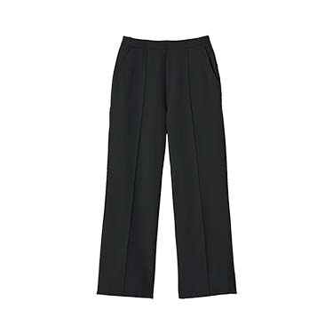 ＜ARIKI＞吸湿発熱ピンタックセミワイドパンツ チャコールグレー L