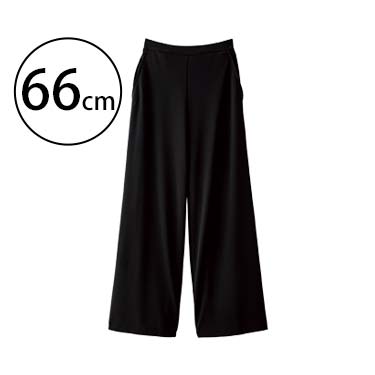 ＜ARIKI＞とろみワイドパンツ ブラック 股下丈66cm 4L