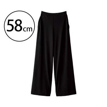 ＜ARIKI＞とろみワイドパンツ ブラック 股下丈58cm M
