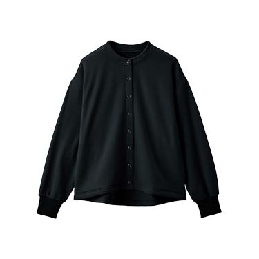 プレミアム裏起毛カーデ ブラック S