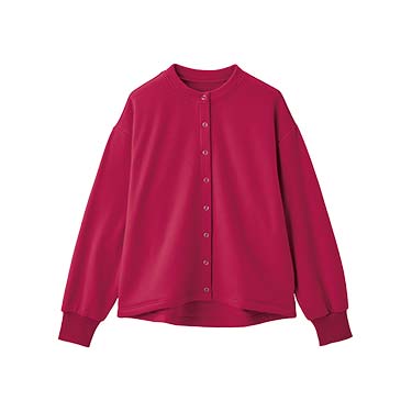 プレミアム裏起毛カーデ カシスレッド L