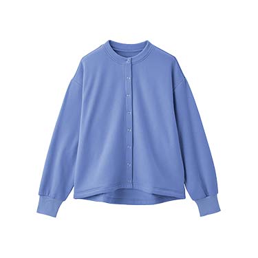 プレミアム裏起毛カーデ スマルトブルー S