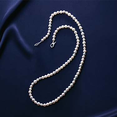 アコヤ真珠ナチュラル マルチカラーロングネックレス（6-8mm珠・83cm） 