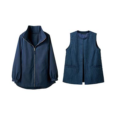 3wayショートコート＆ジレセット ネイビー S
