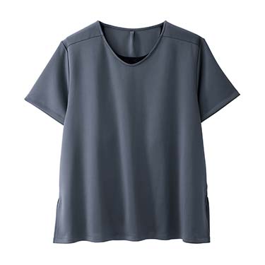 姿勢サポート美Tシャツ グレイッシュブルー LL