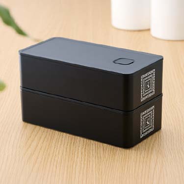 ＜紀ノ国屋×tower＞バルブ付き 密閉ランチボックス ワイド ブラック（2個セット）