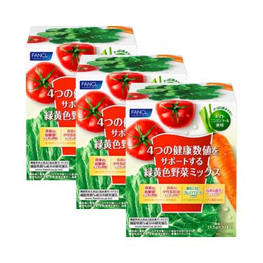 4つの健康数値をサポートする緑黄色野菜ミックス　90本入り（30本×3箱）