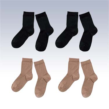 大人のコットン靴下 クルー丈 4足セット