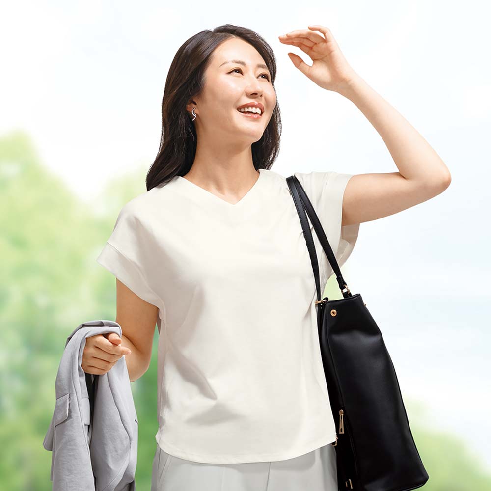 すっきり設計 着回しフレンチ袖 