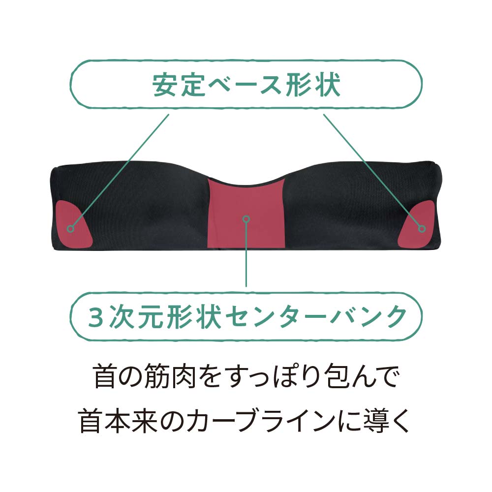 ＜RAKUNA＞NEW整体枕（ブラックカバー付き）