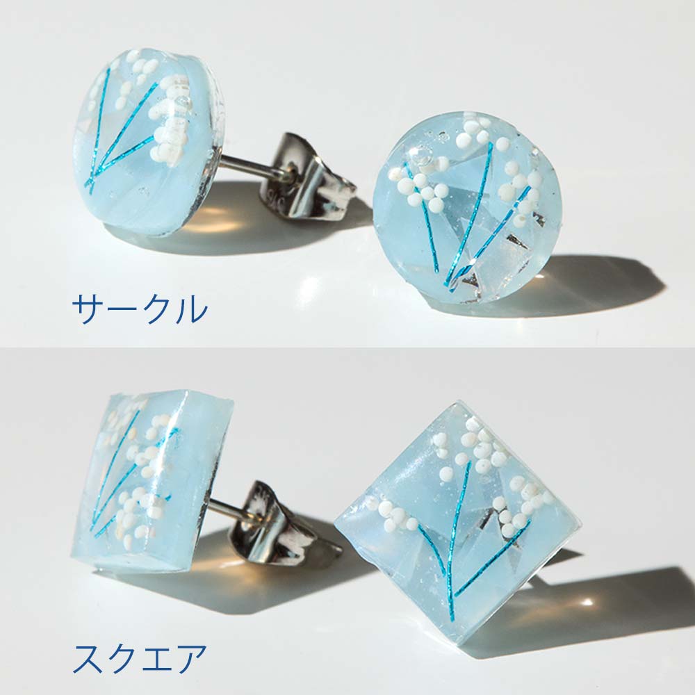 化粧品容器から生まれたピアス　