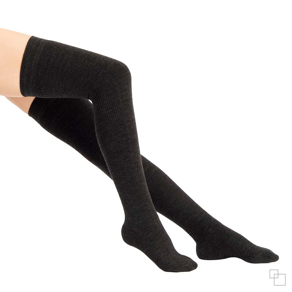 やさしくシェイプ膝上ロングソックス