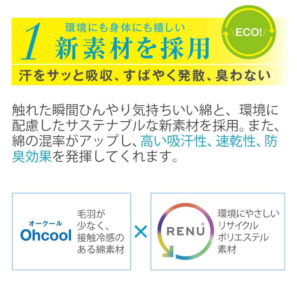 さらり涼やかコットンインナーeco すーすーフレンチ袖