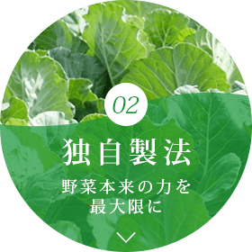 02 独自製法 野菜本来の力を最大限に