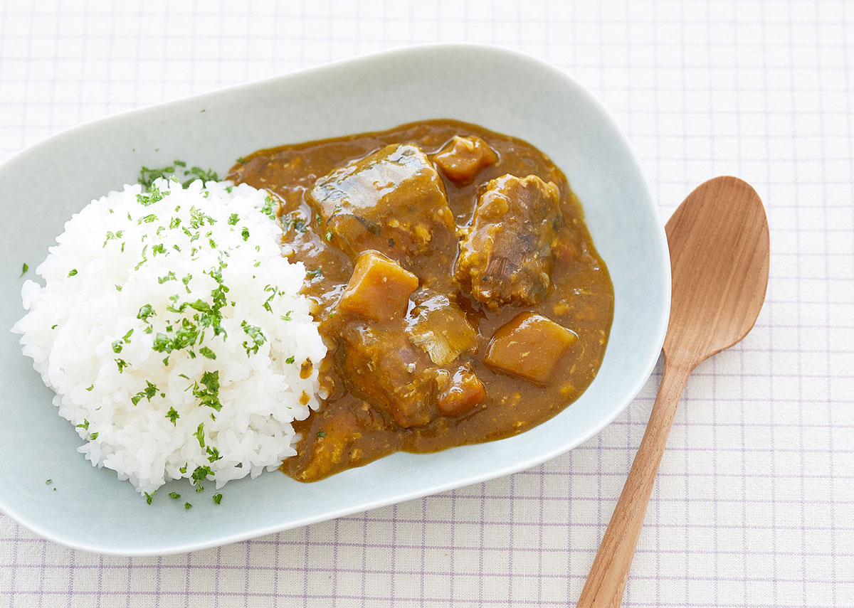 ケール野菜とサバ缶のクイックカレー