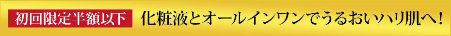 [初回限定半額以下]化粧液とオールインワンでうるおいハリ肌へ！