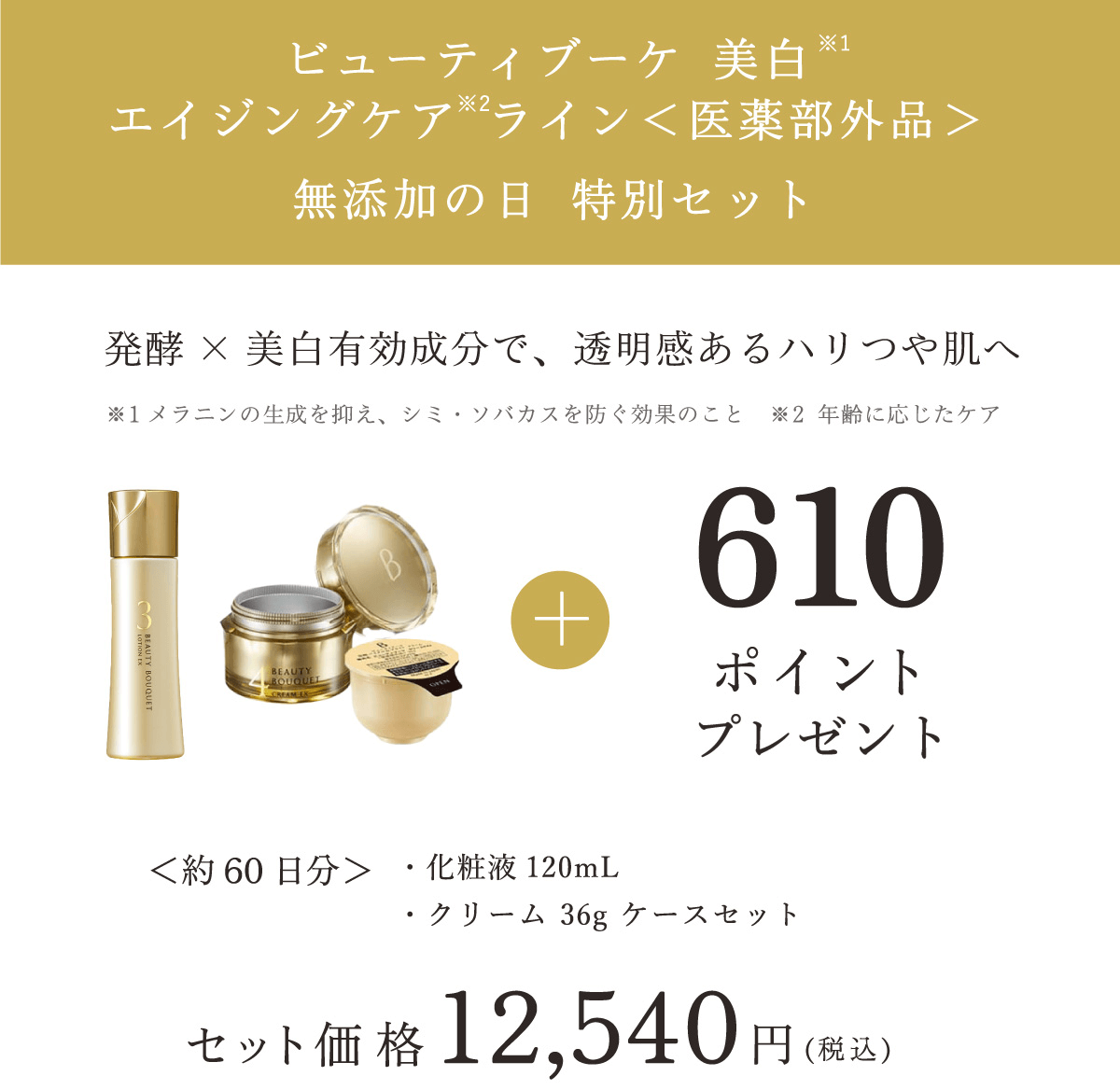 ビューティブーケ 美白 エイジングケアライン 無添加の日 特別セット