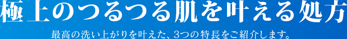 極上のつるつる肌を叶える処方