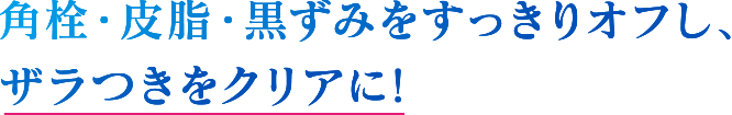 2.角栓・皮脂・黒ずみをすっきりオフし、ザラつきをクリアに！