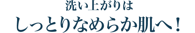 洗い上がりはしっとりなめらか肌へ！