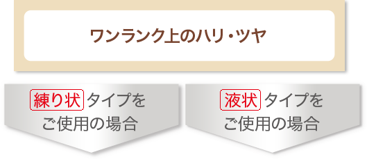 ワンランク上のハリ・ツヤ 練り状 タイプをご使用の場合 液状 タイプをご使用の場合