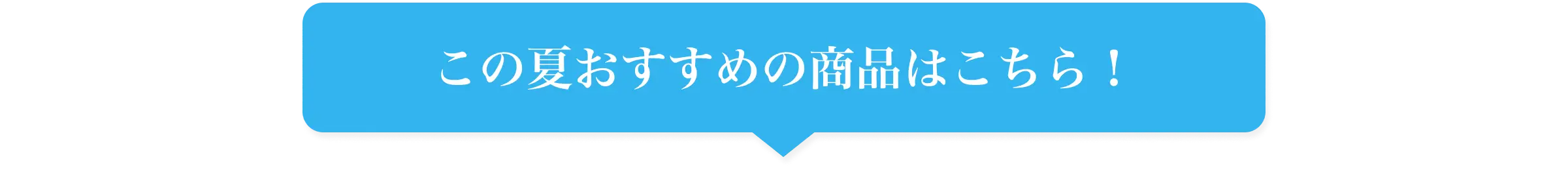 この夏のおすすめの商品はこちら！