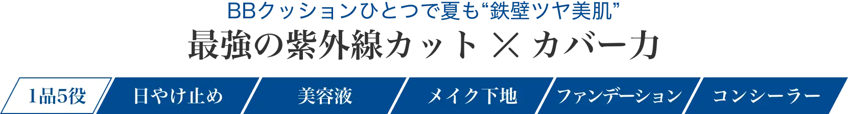 BBクッションひとつで夏も“鉄壁ツヤ美肌” 最強の紫外線カット×カバー力 1品5役 日やけ止め 美容液 メイク下地 ファンデーション コンシーラー