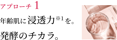 アプローチ1 年齢肌に浸透力※1を。発酵のチカラ。
