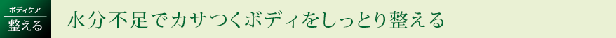 水分不足でカサつくボディをしっとり整える