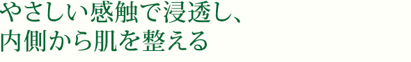 やさしい感触で浸透し、内側から肌を整える