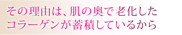 その理由は、肌の奥で老化したコラーゲンが蓄積しているから