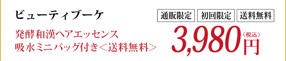 ビューティブーケ 発酵和漢ヘアエッセンス吸水ミニバック付き＜送料無料＞[通販限定][初回限定][送料無料] 3,980円