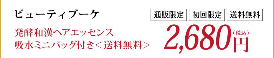 発酵和漢ヘアエッセンス吸水ミニバッグ付き＜送料無料＞[通販限定][初回限定][送料無料] 2,680円