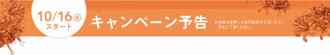 10/16(金)スタート キャンペーン予告