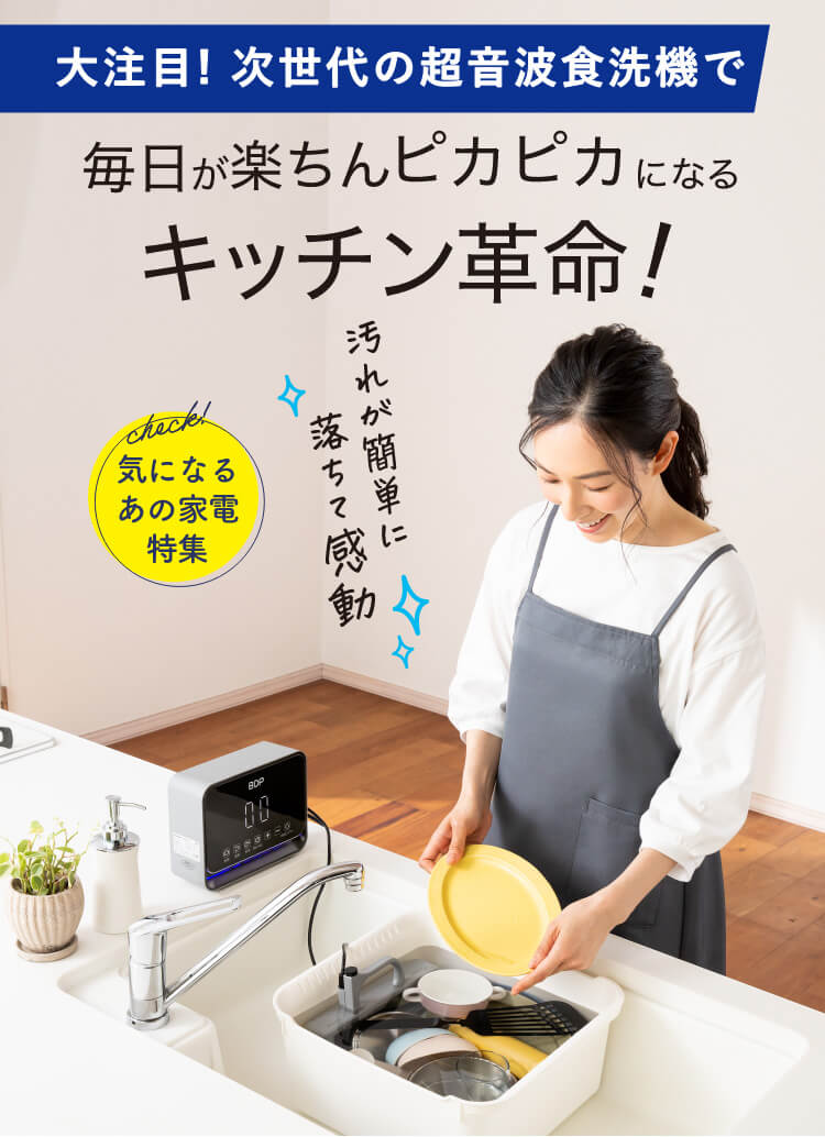 大注目!次世代の超音波食洗機で毎日が楽ちんピカピカになるキッチン革命！