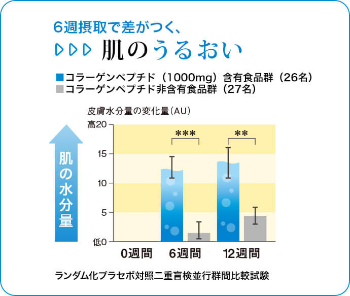 6週摂取で差がつく、肌のうるおい