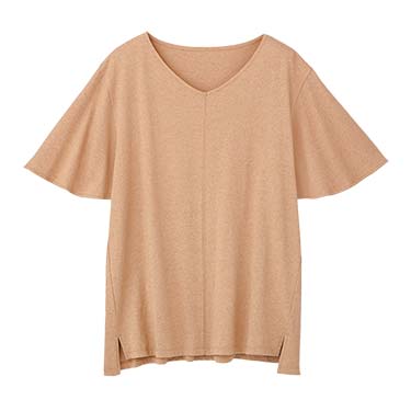 オーガニックコットン無染色Tシャツ 杢ブラウン
