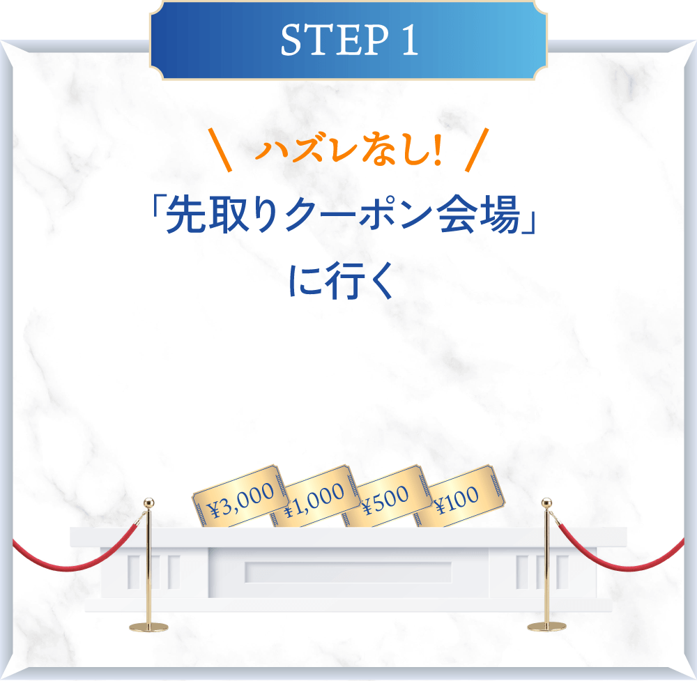 STEP1 「先取りクーポン会場」に行く