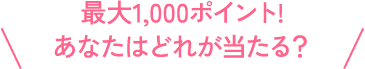 最大1,000ポイント!あなたはどれが当たる?